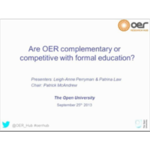 Are OER complementary or competitive with formal education?