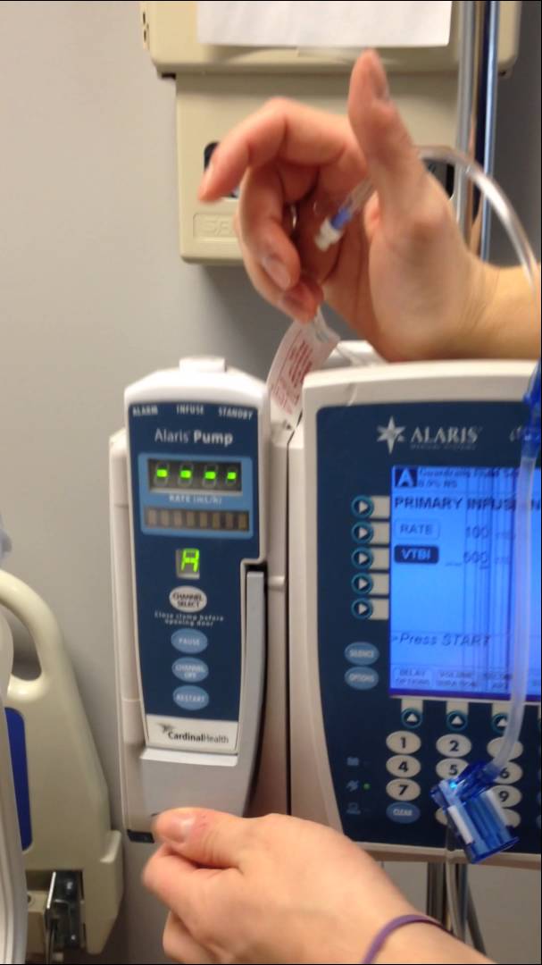 Primary infusion and IV pump set up