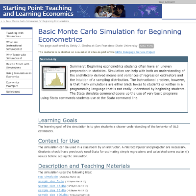 Basic Monte Carlo Simulation for Beginning Econometrics icon