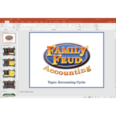 PowerPoint Family Feud game for an end-of-term review in introductory financial accounting icon