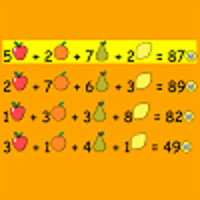 Adding apples oranges pears and lemons icon