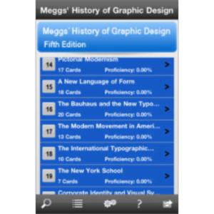Meggs’ History of Graphic Design, Fifth Edition Flashcards App for iOS.